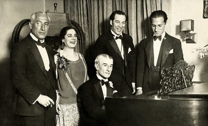 Fødselsdagsselskap for Maurice Ravel  i New York (1928).