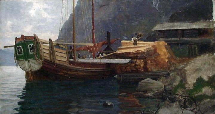En Sognejakt (1866).