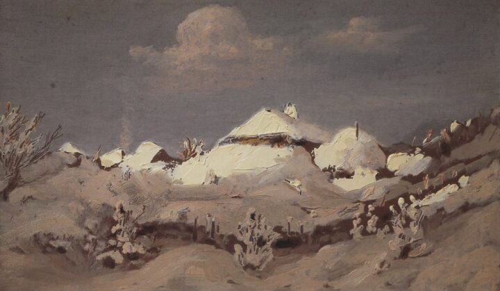 Hytter i snøen (1890-95).
