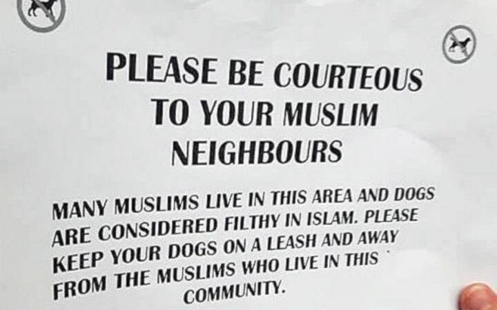 – Vis hensyn til dine muslimske naboer, ikke luft hunden din