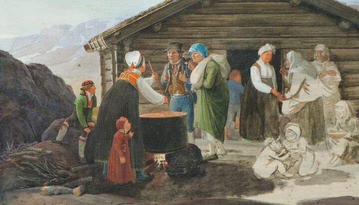 Genrescene fra Hallingdal (før 1851).