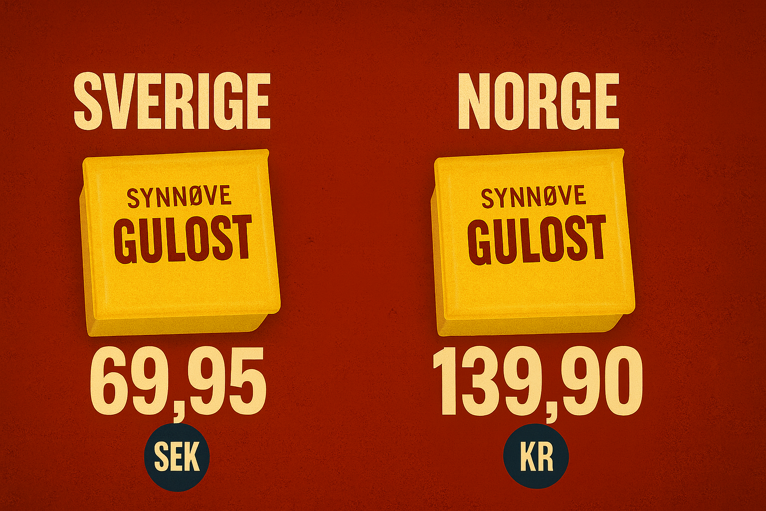 Synnøve-gulost til halv pris over grensen: – Flaut