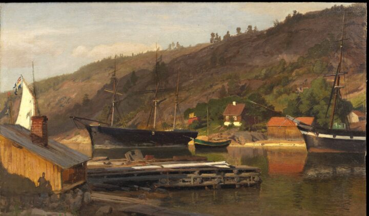 Landingsbrygge Husvik, Drøbak (1875).
