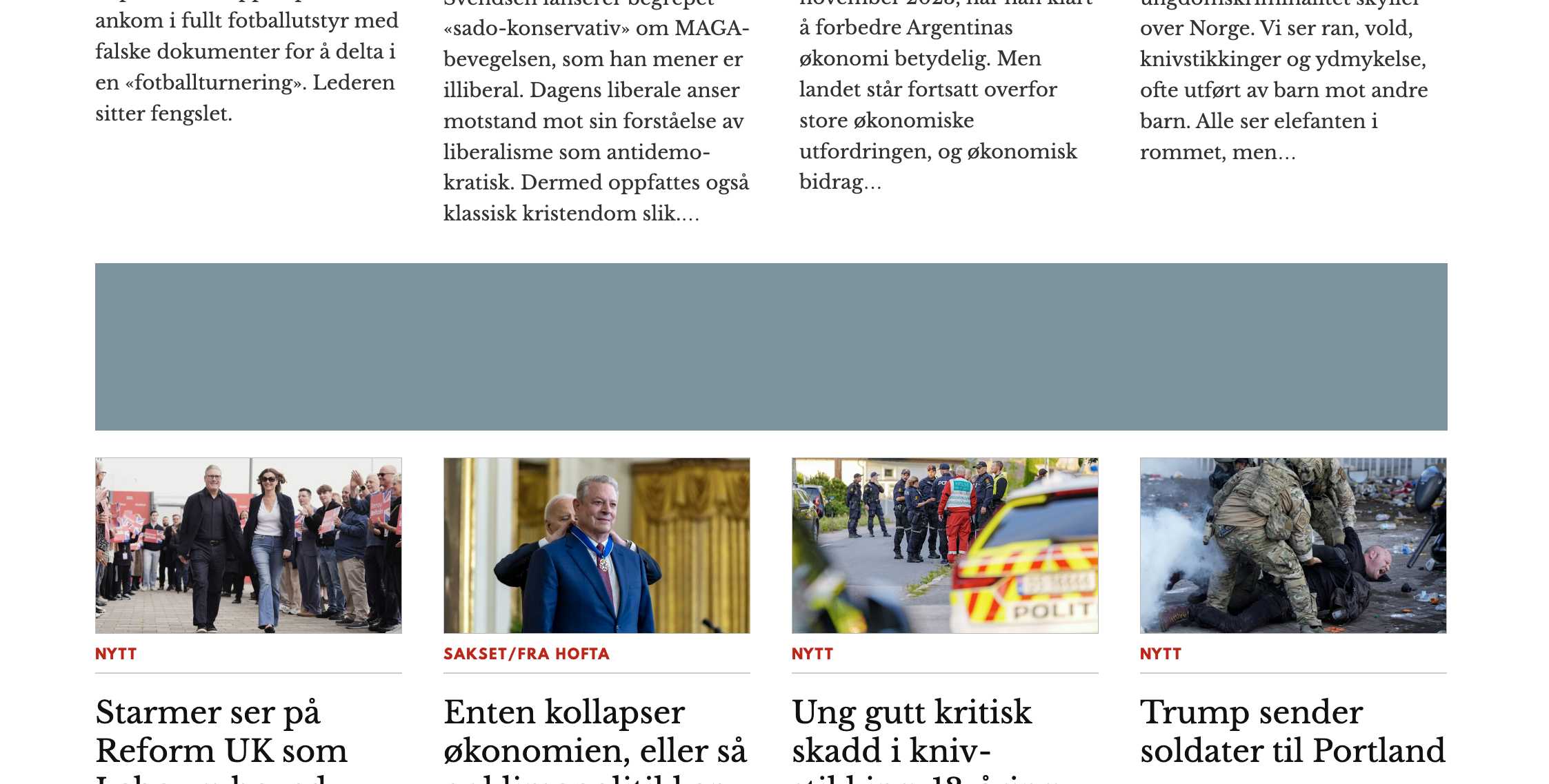 Frontbanner-plassering