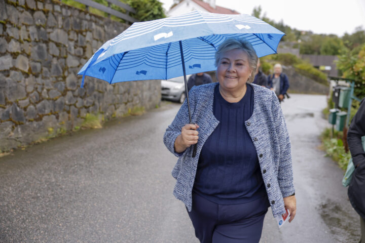 Erna Solberg vil ikke gå av på valgnatten hvis Høyre taper