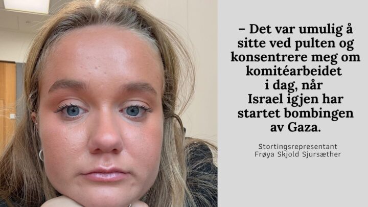 MDG-stortings&shy;representant (19) klarte ikke komité&shy;arbeidet – skylder på Israel