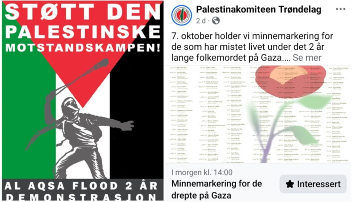 7.-oktober-massakren to år: Gaza-demonstrasjon både i Trondheim, Bergen og Oslo