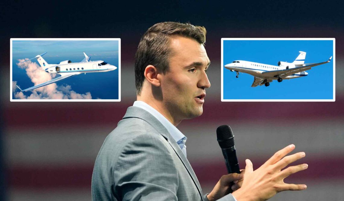 Charlie Kirk med to innfelte privatjetfly