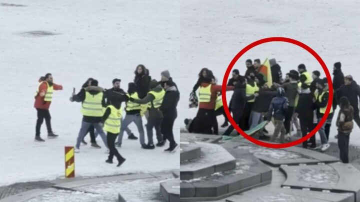 Se video: Arabere og kurdere i slåsskamp midt på Torvet i Trondheim