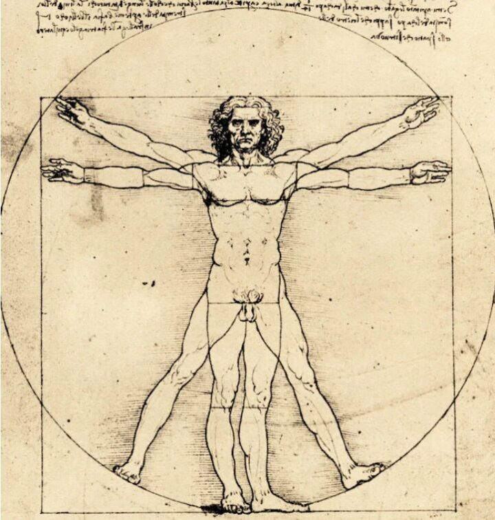 Den vitruviske mannen under olympisk ild