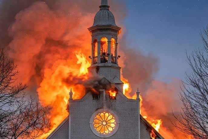 Canada: Enda en historisk kirke total&shy;skadet av brann