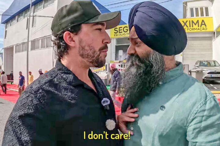 Kjent amerikansk YouTuber i dramatisk konfrontasjon med Portugals sikh-samfunn&nbsp;<span>(+)</span>
