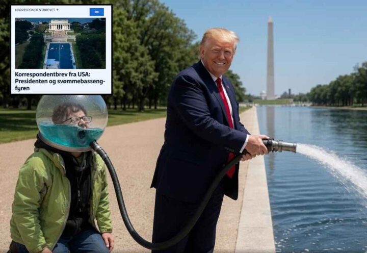 Mens Trump fyller bassenget, fortsetter NRK å fordømme presidenten&nbsp;<span class=