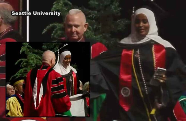Universitets&shy;leder rev Palestina-flagg fra muslimsk student under avslutnings&shy;seremoni&nbsp;<span>(+)</span>
