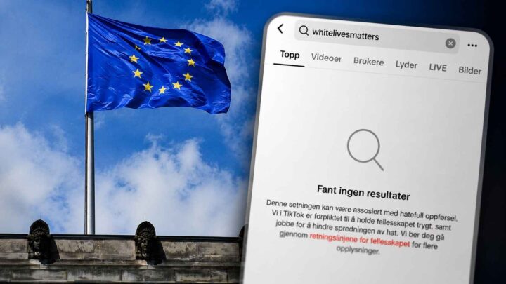 TikTok blokkerer søk på «White Lives Matter» og «Save Europe»&nbsp;<span>(+)</span>